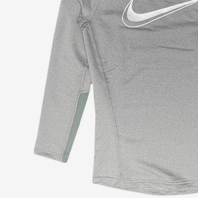 Nike Футболка с круглым вырезом и длинными рукавами с логотипом, детские топы, серые DV8114-091