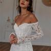 Сексуальные открытые плечи длинные рукава кружевные аппликации короткие/мини свадебные платья на заказ формальные свадебные платья 2024 Vestido De