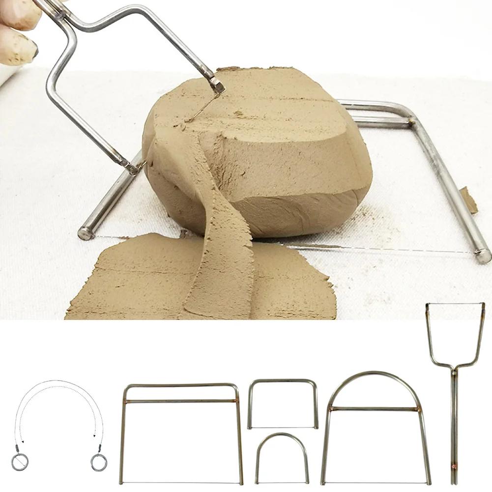 DIY Ceramic Clay Sculpture 1Pc Precision U Shape Stainless Steel Pottery Cutting Tool Adjustable Wire Clay Cutter Craft Supplies