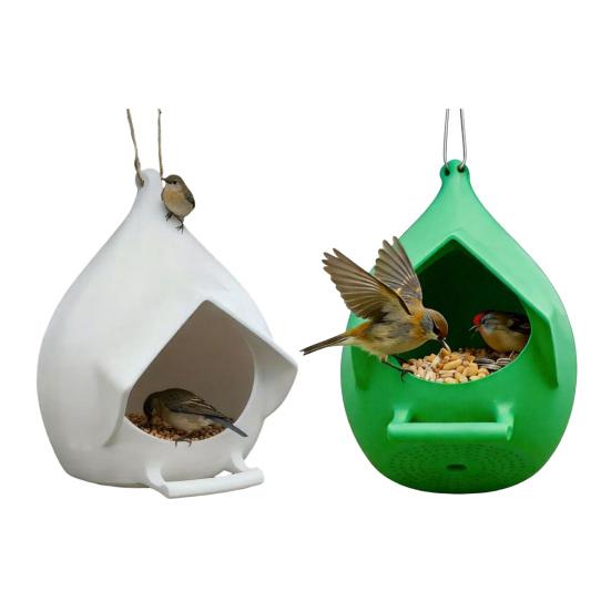 Зимняя подвесная кормушка для птиц Домик-гнездовье в форме капли воды Уличная кормушка для птиц Скворечник для диких птиц Декор для двора, сада, патио