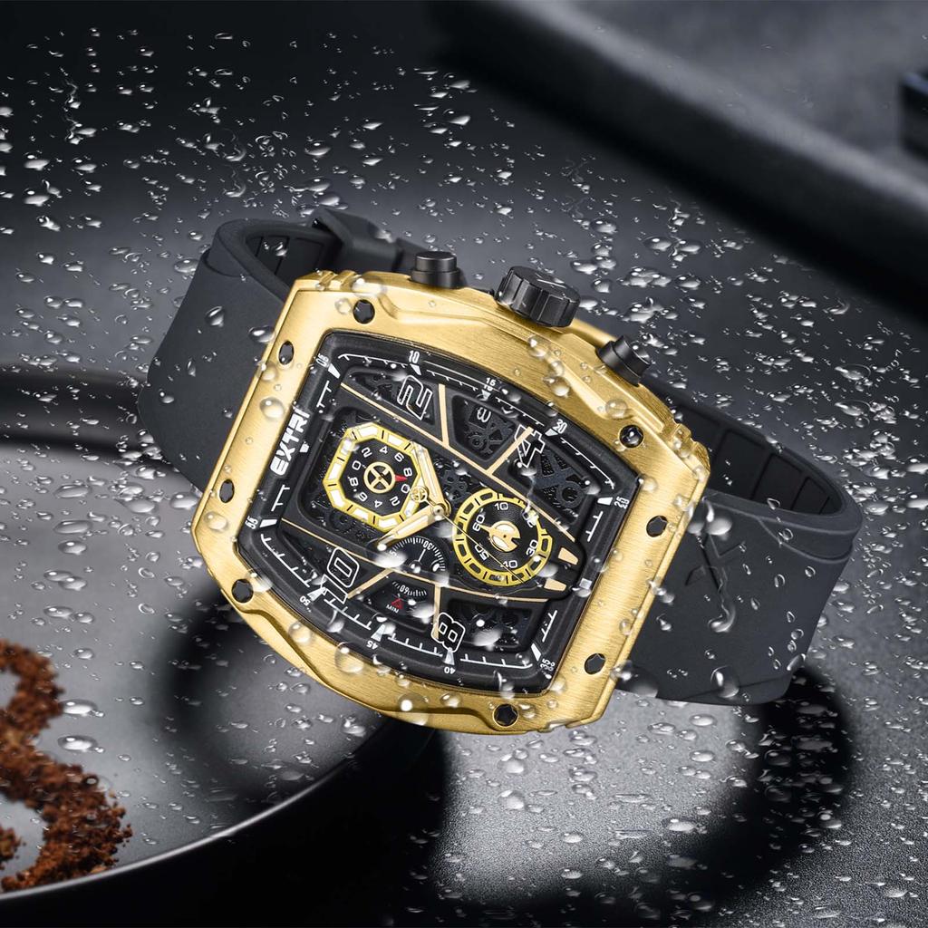 Men's Sports Watch Quartz Watch Men's Watch Large Digital Watch Calendar Watch Glow-in-the-dark Watch Silicone Strap