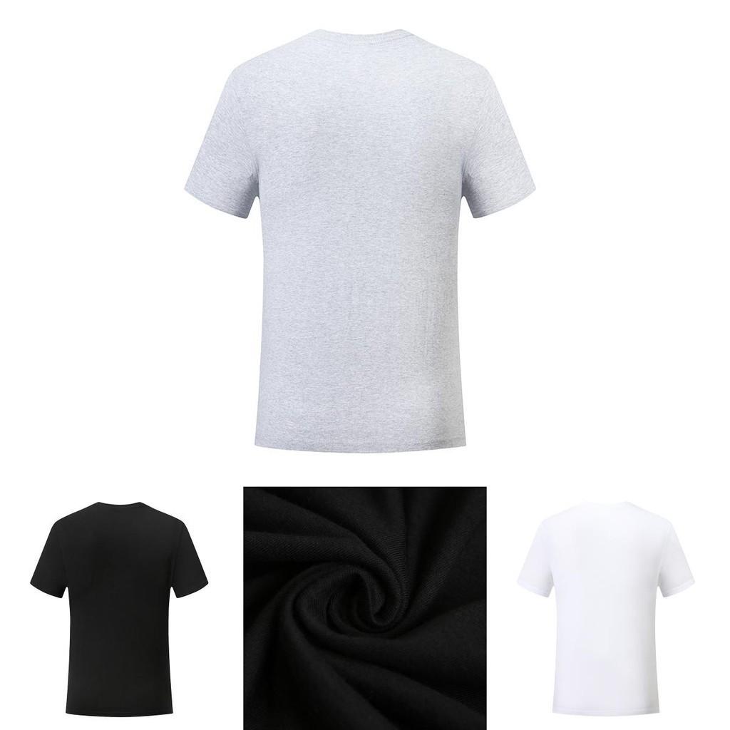 Мужские Женские Однотонные Хлопковые Удобные Футболки с Коротким Рукавом и Круглым Вырезом