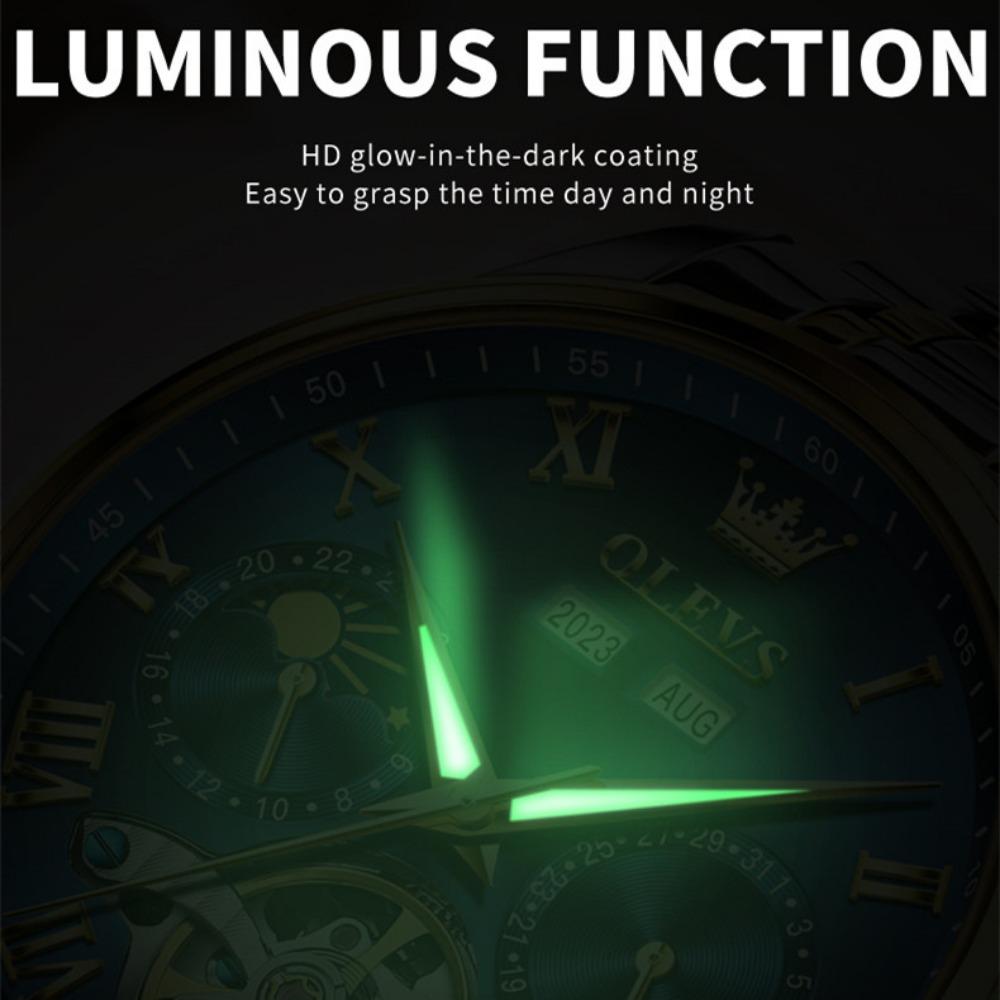 OLEVS New Top Men's Watch Multifunctional Mechanical Watch Fully Automatic Business Waterproof Men's Watch High -end Watch