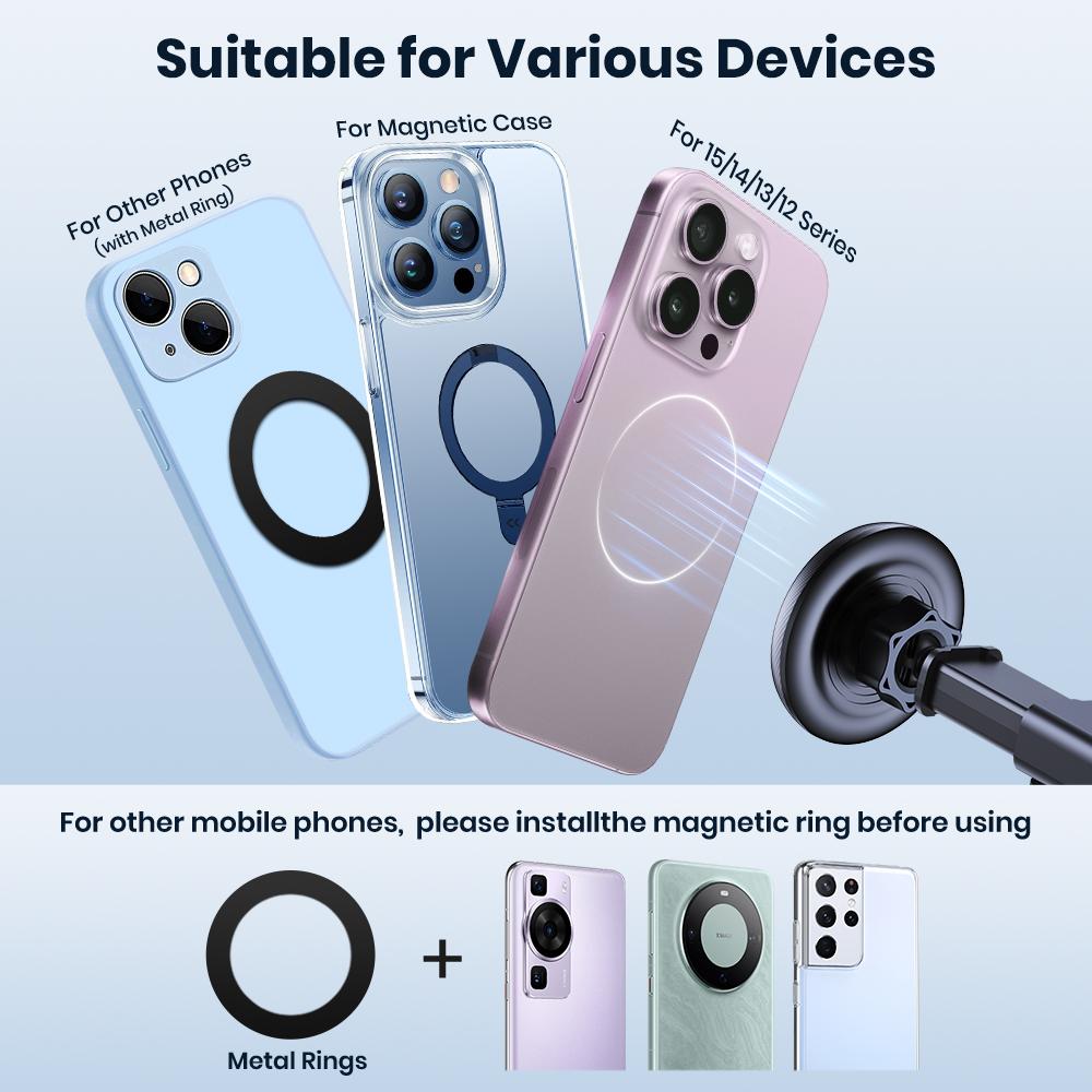 TOPK Universal Car Phone Holder Magnetic for Magsafe 360° Rotation Car Mount for Air Vent Dashboard Windshield for All Phones