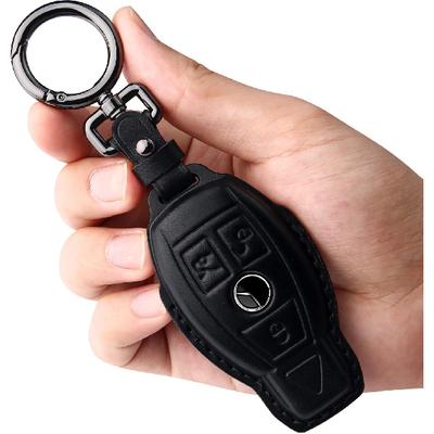 Чехол для брелока Mercedes Benz Tukellen из натуральной кожи с брелоком, кожаный чехол-защита для ключей, совместим с сериями C E M S CLS CLK GLK GLC G AMG