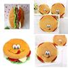 Cartoon Hamburger Plush Pillow With Short Pile Fabric For Children Lounge And Decor