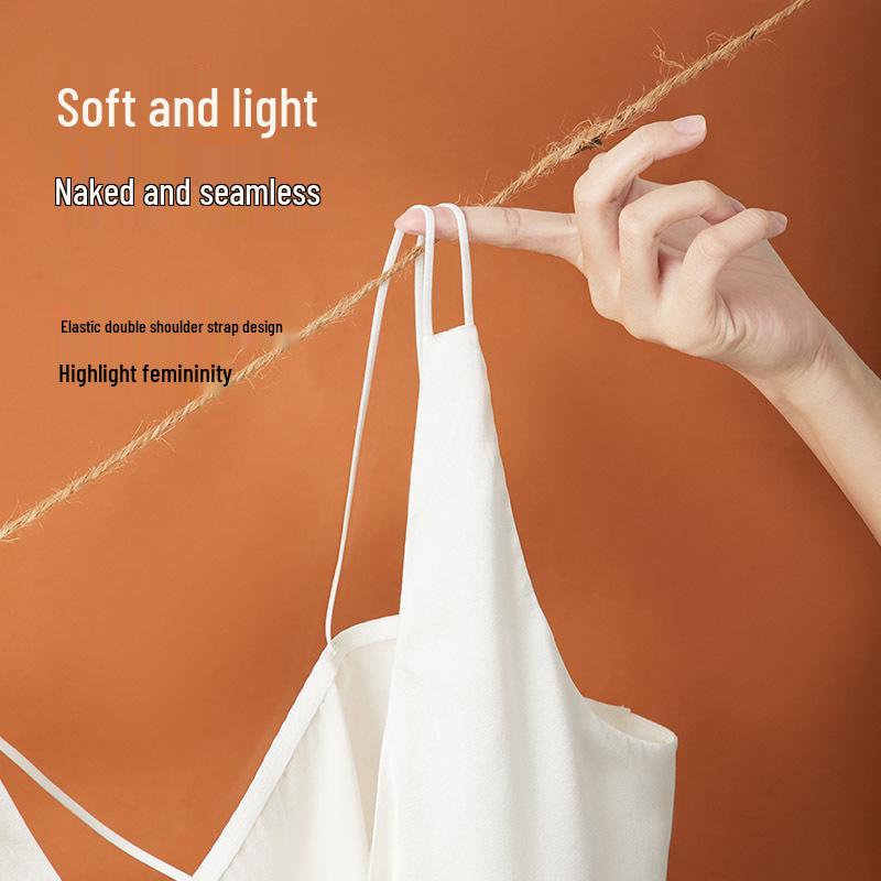 Шелковая майка на бретелях с кружевными чашками Guolian - 19 момме сатин, красивый дизайн спины