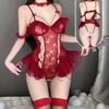 Women's Sheer Bare Back Fitted Cami Bodysuit Costume Lingerie Set