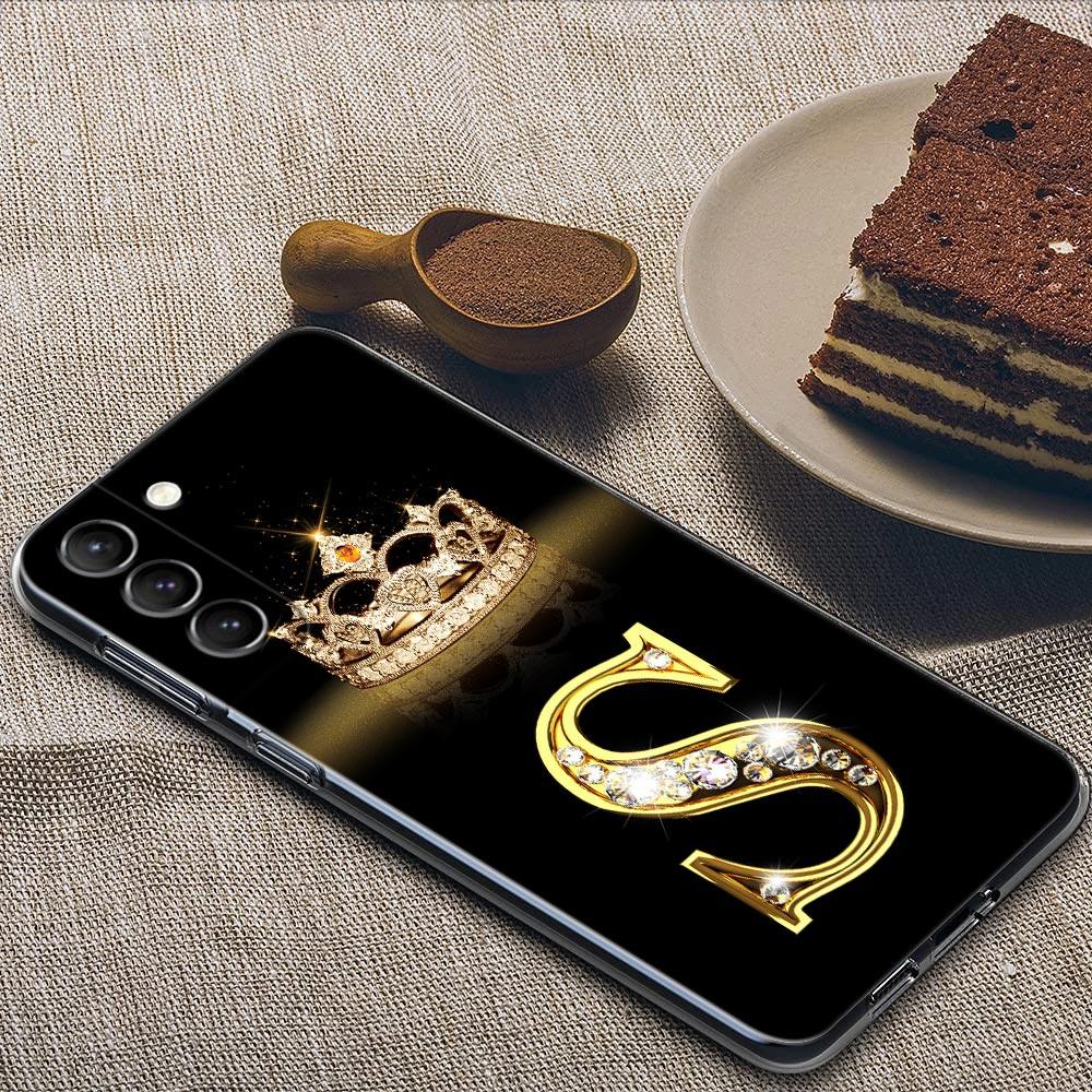 Алмазная Корона Первые Буквы Буква N Прозрачный Чехол Samsung S24 Ultra Для Galaxy S21 S20 FE S22 Ultra S23 S24 Plus Чехлы Мягкий Чехол