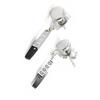 Les Trésors De Lily [I9091] - Silver Ruthenium 'Goddess' Steel Earrings - 22x5 Mm