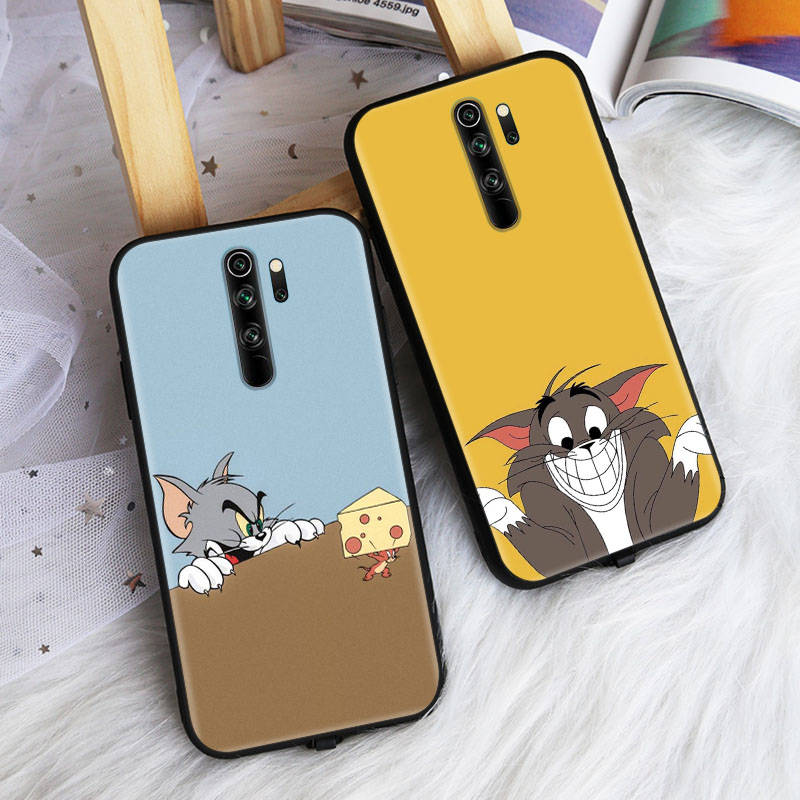 Черный чехол для OPPO Reno 8 6 5 4 Pro Plus Find X3 A17 A3 A31 A38 A40 A53 A54 A55 A74 A76 A78 A77 A80 A94 A95 A96 Lite C-45 Том и Джерри