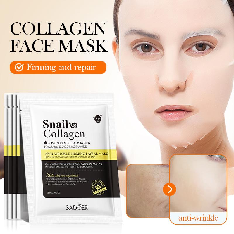 Маска с улиткой SADOER Collagen Anti-Wrinkle Firming Fine Skin Mask