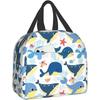 Ocean Animal Whale Ocean Fish Lunch Bags Cooler Tote Organizer Bags Reusable Lunch Box for Outdoor Work Picnic School