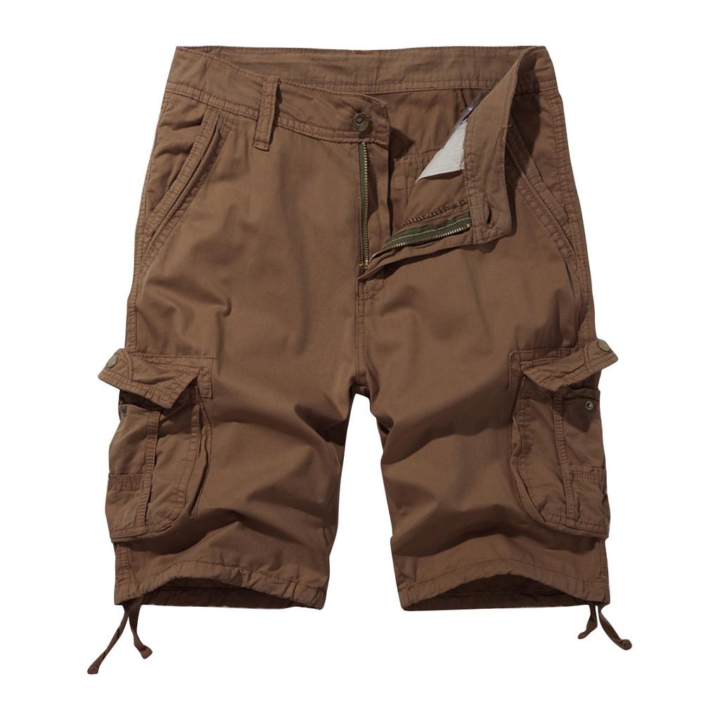 Men's Summer Workwear Shorts Loose Casual Five-Point Pants Multi-Pocket Zipper Men's Jogging Shorts