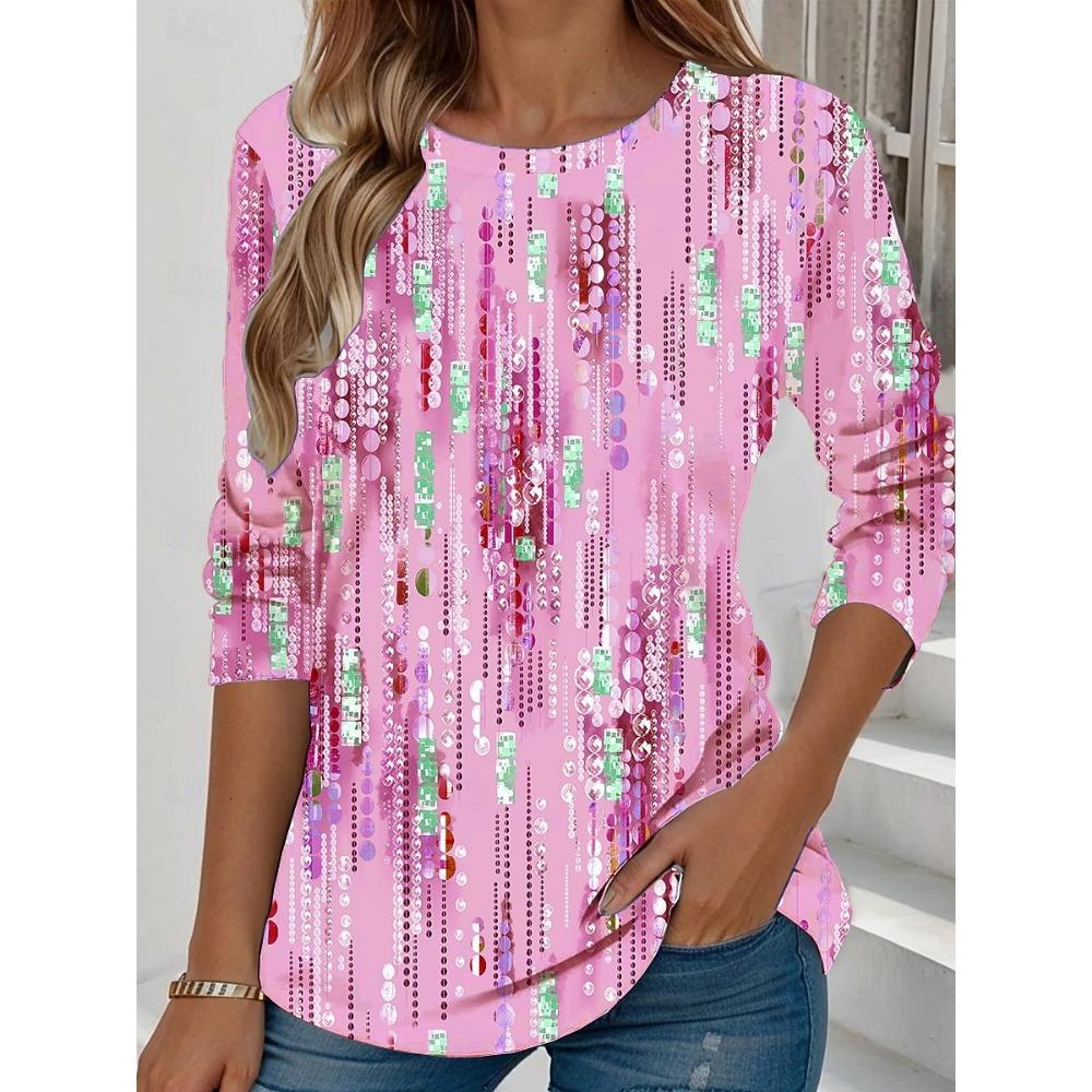 Женская футболка с длинным рукавом с 3D-принтом, повседневная и модная