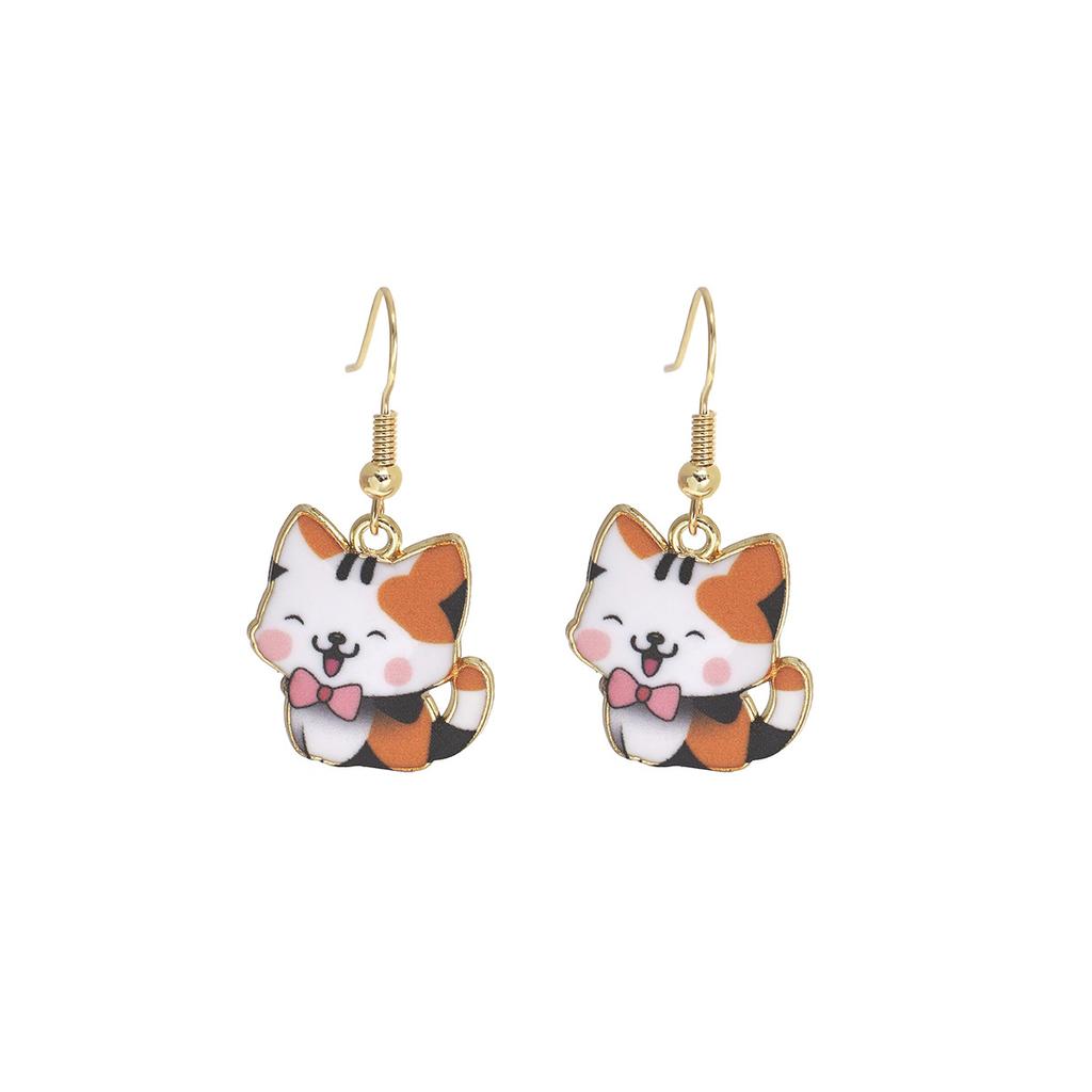 Fun Cartoon Cute Kitten Earrings, Creative Simple Earrings Animal Earrings