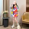 Korean Style Tie-Dye Gradient Loose Plus Size Women's Summer T-Shirt