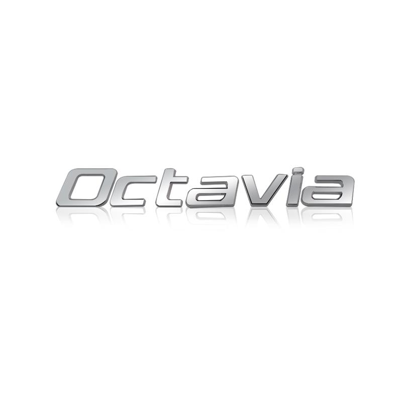 HGWE4 Bright silver Metal car Rear trunk Decals Emblem badge sticker For Skoda 4x4 Yeti Octavia Superb Fabia Kamiq Karoq Kodiaq Rapid