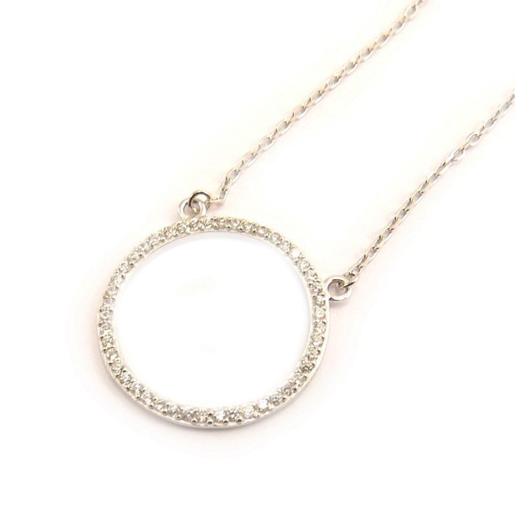 Les Trésors De Lily [L4613] - Серебряное колье "Богиня" серебристо-белое (родиевое покрытие) - 22 мм