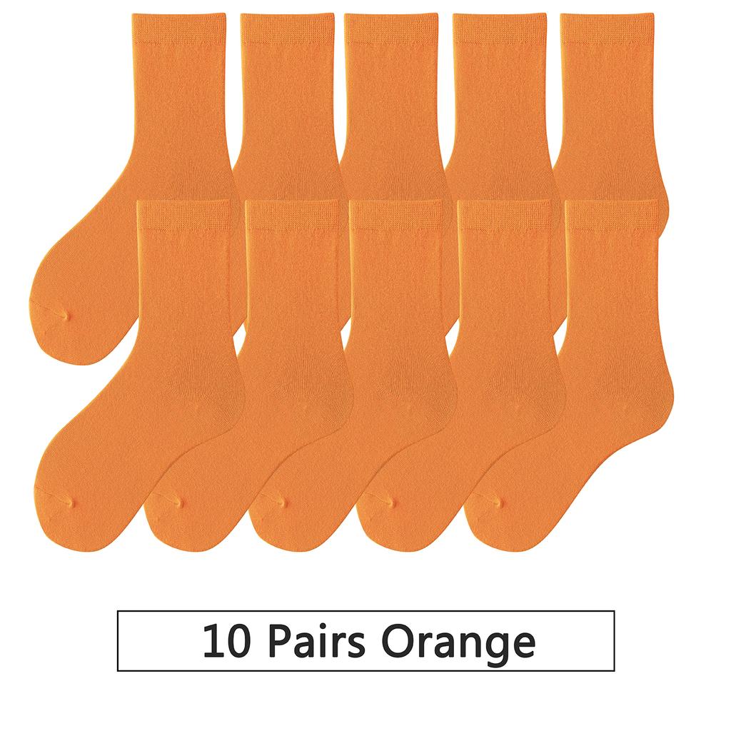 10 пар/лот Новые женские хлопковые носки Мужские носки Однотонные Осенние Весенние Для женских Мягкие Дышащие Разноцветные Девичьи