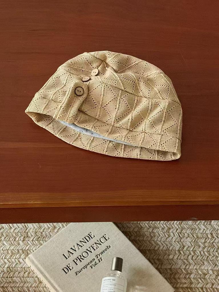 Spring and summer new lazy wind knitted pile hat women's versatile face small warm cold hat hat