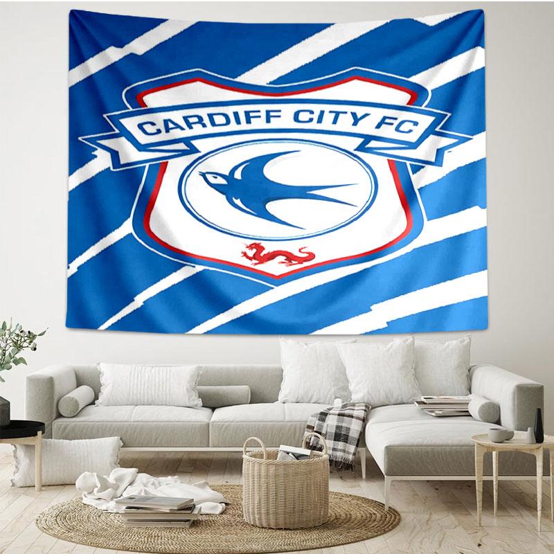 Cardiff City FC Print Tapestry - Portable Wall Decor Cloth, for Home, Dorm, Travel, Bedroom, Living Room - Ideal Birthday Housewarming Gift