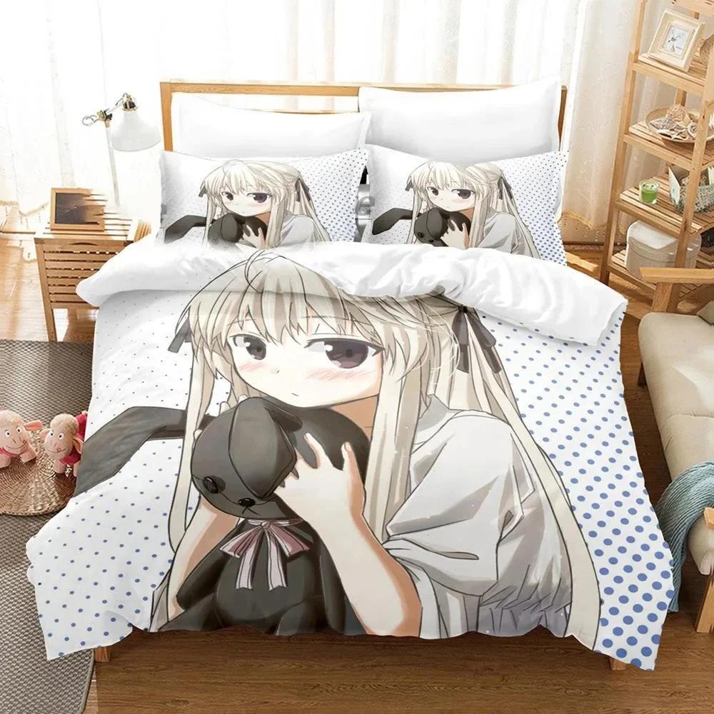 Комплект постельного белья Yosuga No Sora Kasugano с 3D-печатью, пододеяльник в стиле аниме, двуспальный, двуспальный, полный, двуспальный, для взрослых и детей, пододеяльник, домашний текстиль