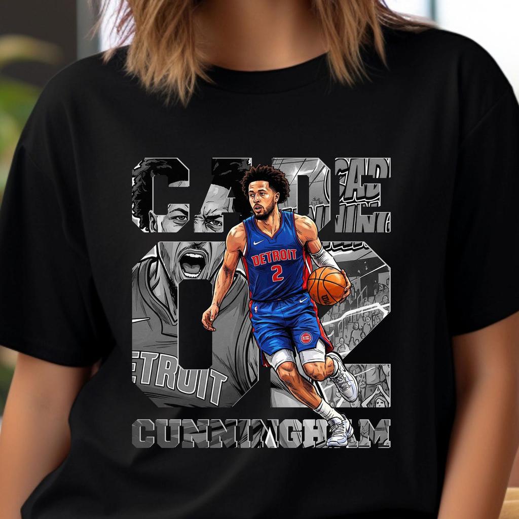 Basketball Player PNG Shirt Design: Cade Cunningham Comic T-Shirt Sublimation, DTF Transfer (Digital Download)