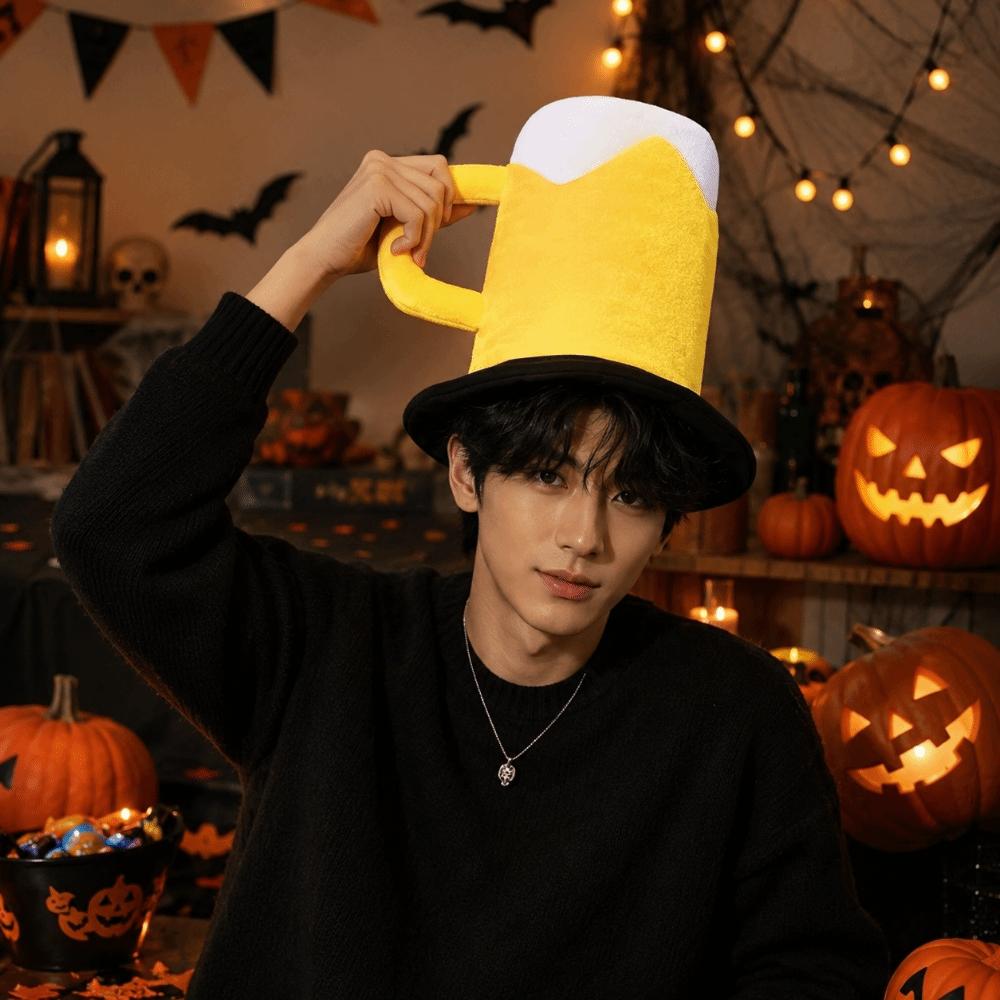 Funny Cosplay Beer Cup Hat Cartoon Halloween Headgear Cosplay Headgear Performance Prop