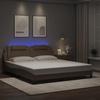 VidaXL Bed Frames with LED Lights, Upholstered Bed with Headboard, Double Bed, Adult Bedroom Bed, Modern, Cappuccino 3214040
