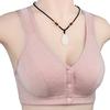 Soft Cotton Front Buckle Underwear Women's Smooth Surface Without Steel Ring Wide Shoulder Strap Vest New Large Size Bra