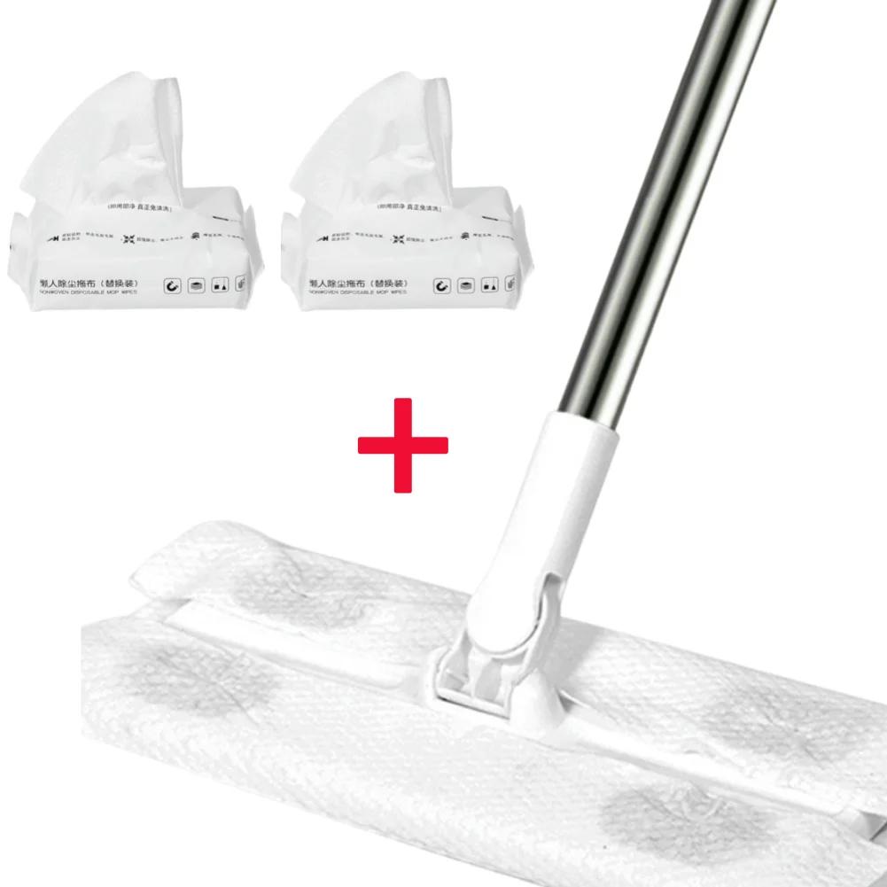 Вращающаяся на 360 градусов швабра для пола с одноразовой насадкой для швабры, статическая швабра для уборки полов из твердой древесины, ламината, плитки