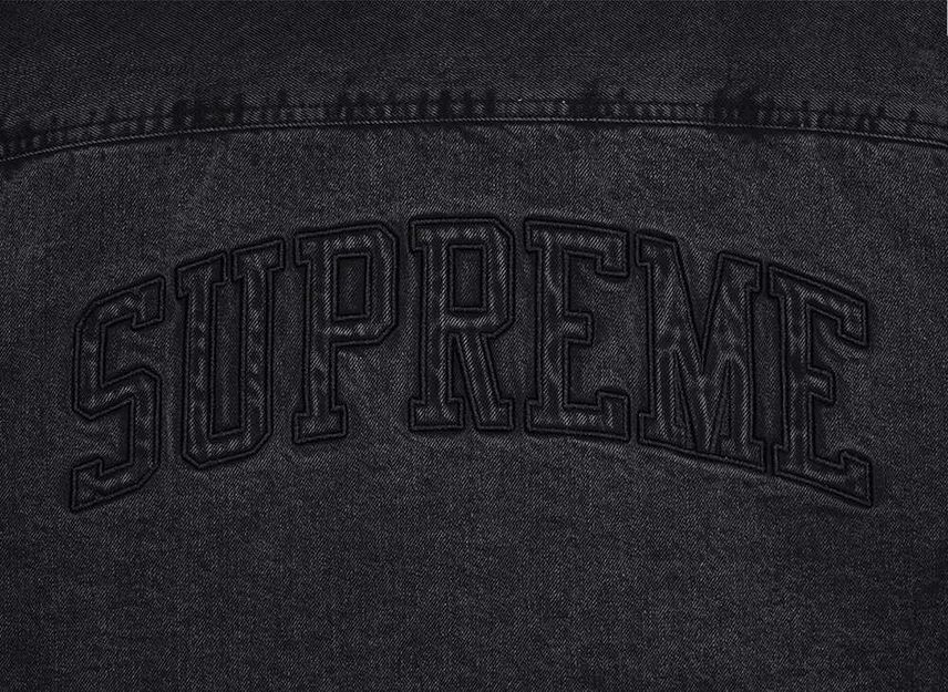 Supreme Faux Shearling Lined Work Shirt Black Denim