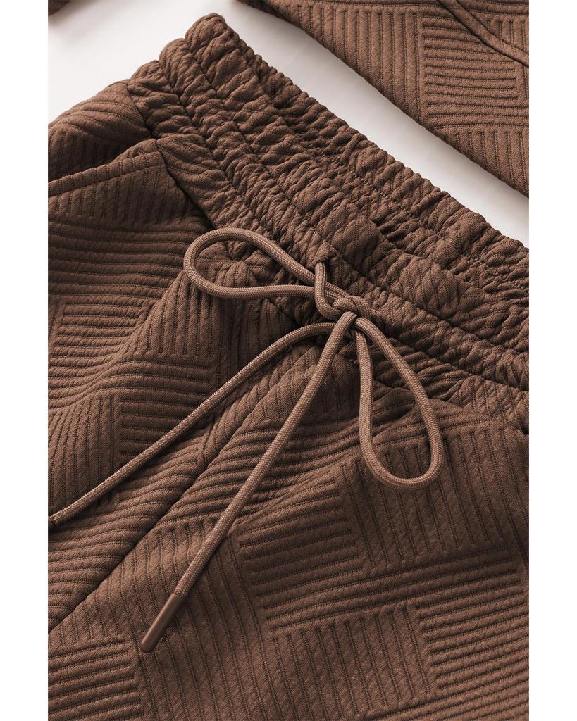 Azura Exchange Комплект из фактурного топа с длинными рукавами и шорт на завязках