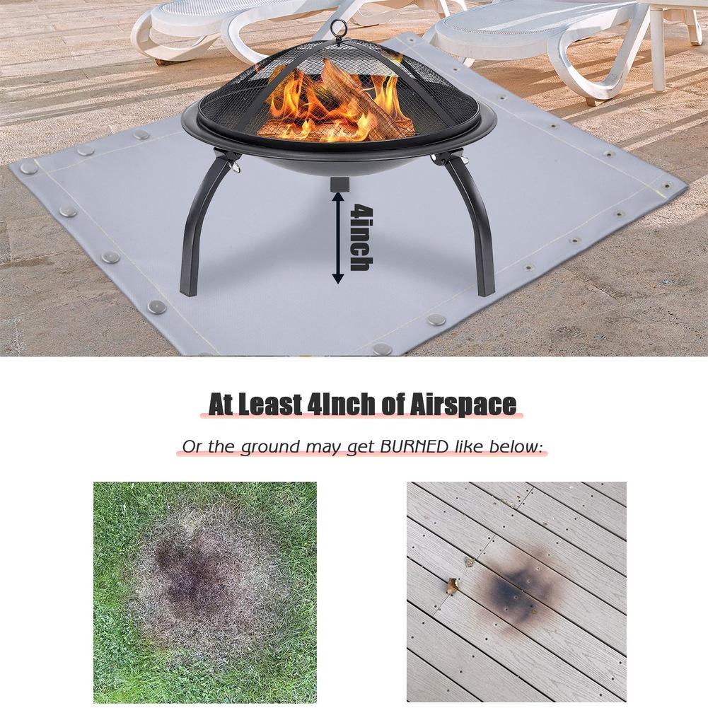 Огнестойкий коврик с застежками-кнопками для легкого складывания и хранения, для газона, барбекю, огнестойкий, тепло- и звукоизоляционный коврик