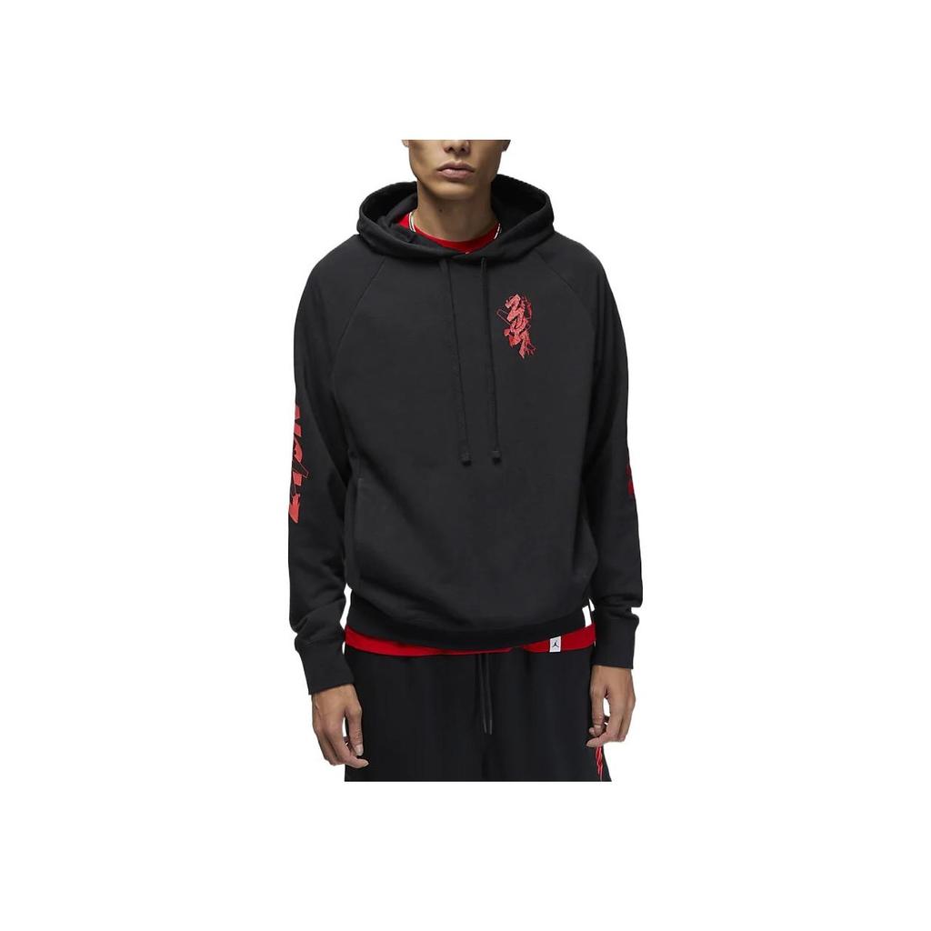 Jordan Мужская толстовка с капюшоном и пуловером с принтом и длинными рукавами, черная DV5626-010