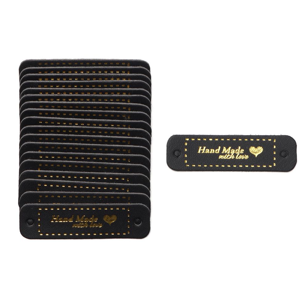 Декор для одежды Шляпа Сумка Бирки с бронзовым тиснением Ручная работа Сделано с любовью Этикетка для одежды Кожаные бирки ручной работы