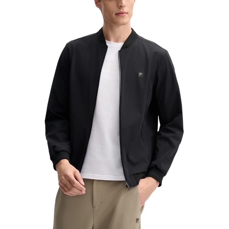 Fila Белая Модная Универсальная Приятная к Коже Куртка с Длинным Рукавом Мужская Куртка Черная F11M513705F-BK