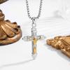 Stone Cross Necklace Fashion Light Luxury Necklace Jewelry Premium Jewelry Full Diamond Men's Necklace