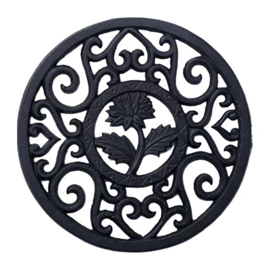 Чугунная подставка под горячее, нескользящая, теплоизолирующая прокладка для защиты столовой посуды, многоцелевой кухонный коврик, аксессуар для чайника и декор обеденного стола