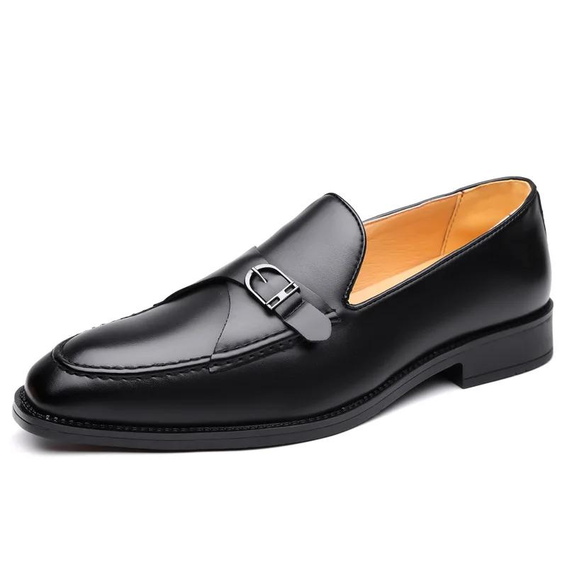 New Designer Leather Platform Big Size Dress Shoes For Men Soft-Soled Belt Buckle Men'S Wedding Shoes Fashion Male Derby Shoes