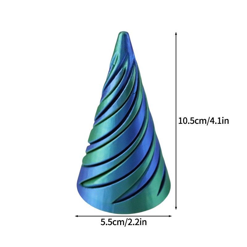 Вращающаяся пирамида Напечатанный на 3D принтере спиральный конус Трехмерная пирамида Настольная фигурка Домашнее украшение Настольные аксессуары