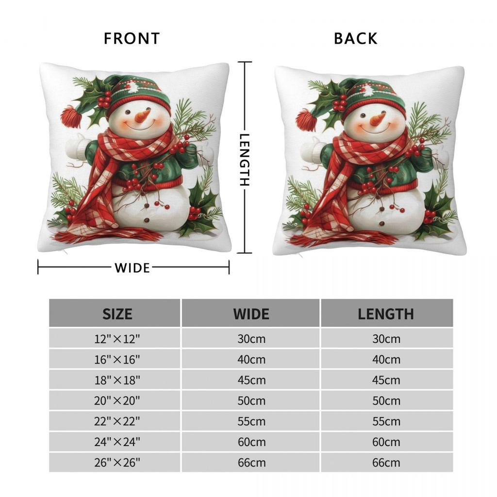 Pillow Cover Christmas Snowman Pattern Cushion Cover Cute Funny Pillow Case For Living Room Chair Pillowcases