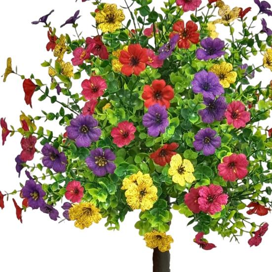 Искусственное топиарное дерево, искусственный кустарник с цветами, устойчивые к ультрафиолетовому излучению, искусственные растения с колышком для наружного, внутреннего сада, крыльца, декора