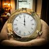 30.48cm Brass Ship Porthole Clock Marine Clock Silent Analog Battery Operated Quartz