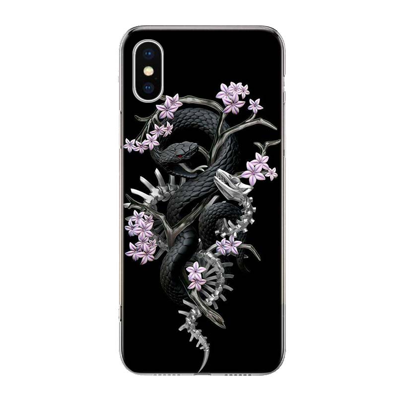 Animal The Snake and Fern Phone Case Cover For iPhone 11 12 13 Mini 14 15 Plus 16 Pro Max 17 Air 7 8 + SE Art Customized Fundas