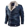 Winter Men Cowboy Jacket Warm Fur Liner Denim Thick Jacket Top Coat Mens Jean Outwear Male Thick Loose Collar Plus Jackets