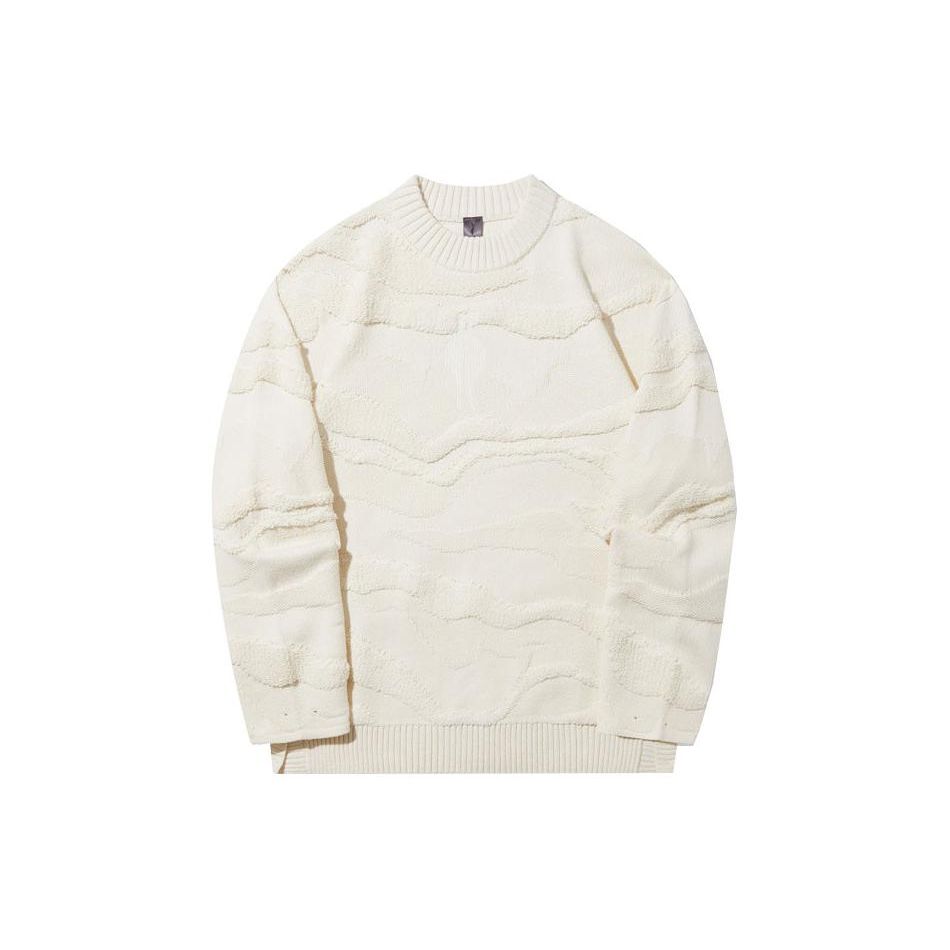 Li Ning X Jackie Chan Kung Fu Series однотонный свитер с круглым вырезом мужской свитер Paper-White AMBT125-1