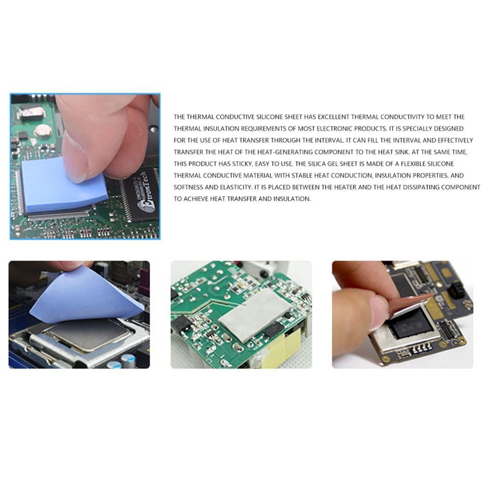 5 шт. 250 ℃ Силиконовая термопроводящая прокладка Термопроводящая прокладка Радиатор для ноутбука