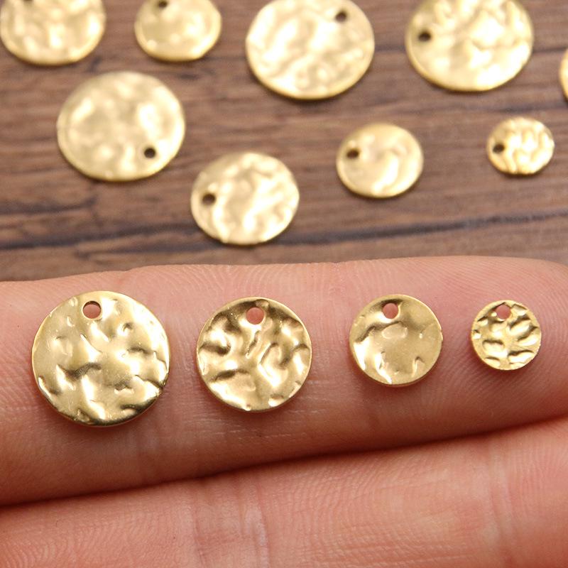 Рельефные бусины из нержавеющей стали с рифленой поверхностью для DIY-украшений, ожерелий (6-12мм)